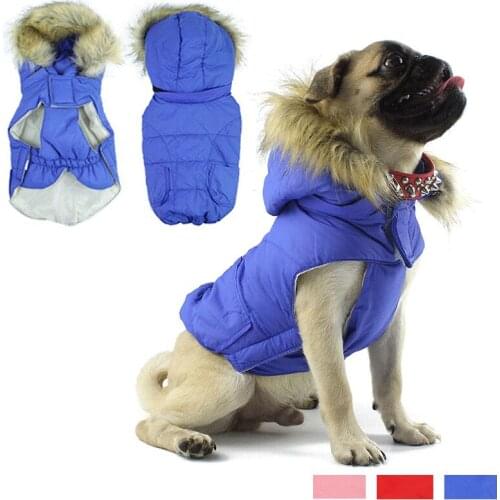 Warm Dog Clothes For Small Dog Windproof Winter Clothes Puppy Pet Jacket Warm Coat With Hat For Chihuahua French Bulldog
