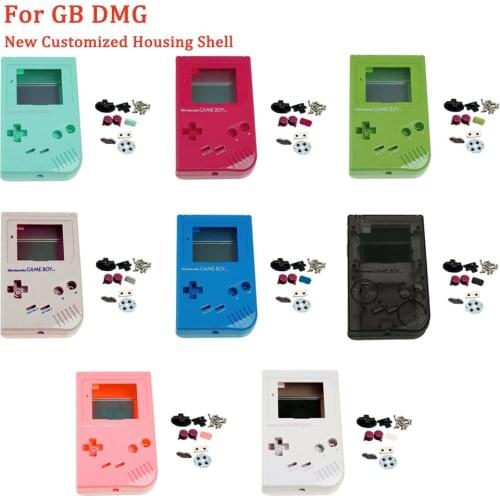 IPS LCD Customized Pre Cut Housing Shell Replacement for GameBoy Classic GB DMG IPS V2 Screen Kits with buttons conductive pads