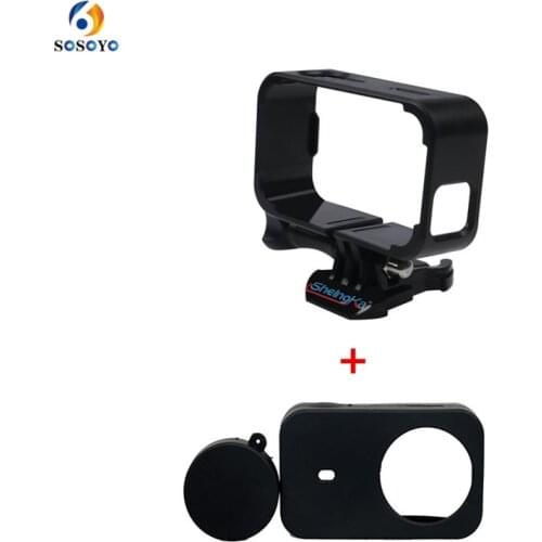 Protective Silicone cover with lens cap + Protective Frame Case Housing black for Xiaomi Mijia Mini Action Camera Accessories