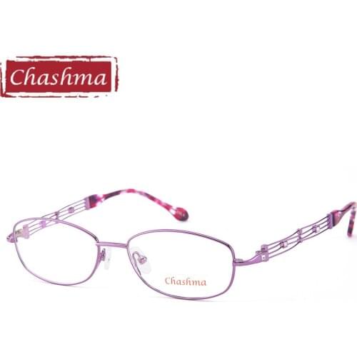 Chashma Brand Designer Female Frame Lentes Opticos Gafas Quality Alloy Light Eyeglasses Women Full Frames Eyeglass