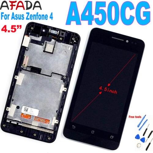 For Asus Zenfone 4 A450CG T00Q LCD Display Touch Screen Digitizer Assembly Frame Black Replacement