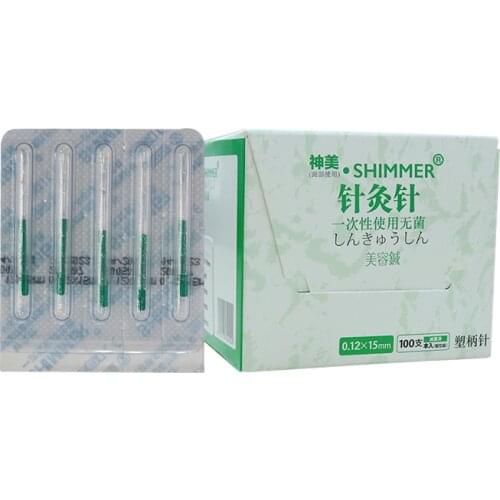100pcs 0.10/0.14/0.16mm plastic handle disposable beauty needle Sterile acupuncture needle beauty massage health care tool