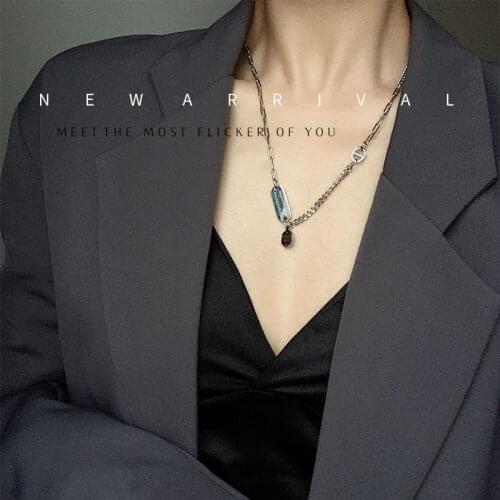 Tag Letter Necklace Niche Simple Letter Necklace Female Tide Clavicle Chain Titanium Steel Necklace Accessories for Women