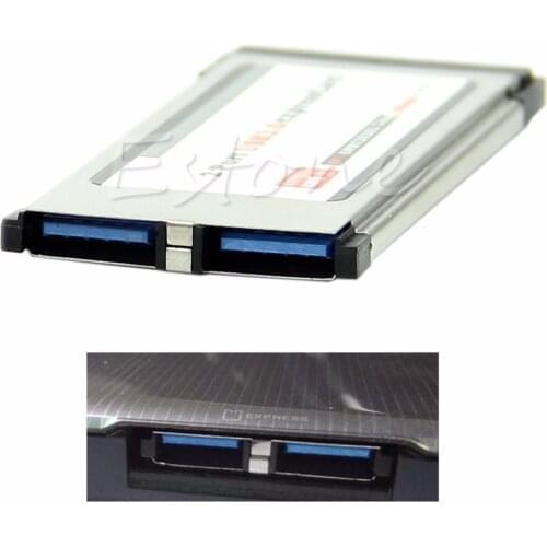 2 Port USB 3.0 Express Card ExpressCard 34mm/54mm Hidden Adapter For Laptop