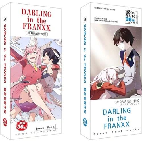 36 Pcs/Set Anime DARLING in the FRANXX Paper Bookmark DIY Cartoon Book Marks Message Card Gift Stationery