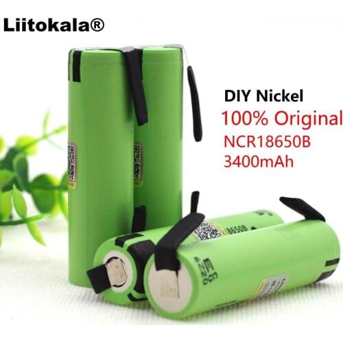 4PCS/lot Liitokala New Original 18650 NCR18650B Rechargeable Li-ion battery 3.7V 3400mAh batteries DIY Nickel