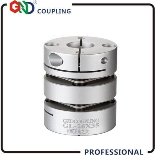 Free shipping flexible shaft coupling GND D26 L35 aluminum double diaphragm clamp for CNC servo stepmotor kaplin CNC machine