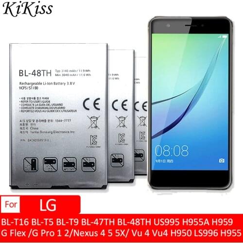 BL-T16 BL-T5 BL-T9 BL-47TH BL-48TH Battery for LG G Flex /G Pro 1 2/Nexus 4 5 5X/ Vu 4 Vu4 H950 LS996 H955 US995 H955A H959