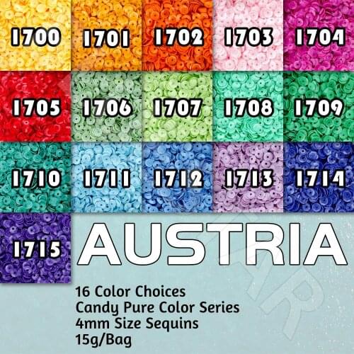 BLUESTAR 4mm Solid Colors Sequin Flat Round PVC Sequins Paillettes Sewing Craft Handmade Austria Cloth Embroidery Accessories