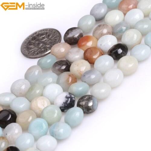 Gem-inside Natural Coin Amazonite Stone Beads For Jewelry Making Beads 15 inches DIY Jewellery Christmas Gift necklace