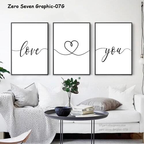 Black And White Sweet Phrase Love You Custom Date Canvas Painting Poster Print Living Room Bedroom Wall Art Picture Home Decor