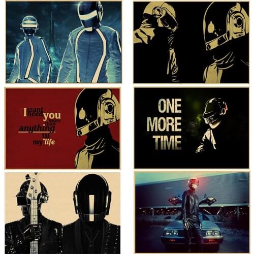 Daft Punk Home Furnishing decoration Kraft acid rock music Poster Drawing core Wall stickers