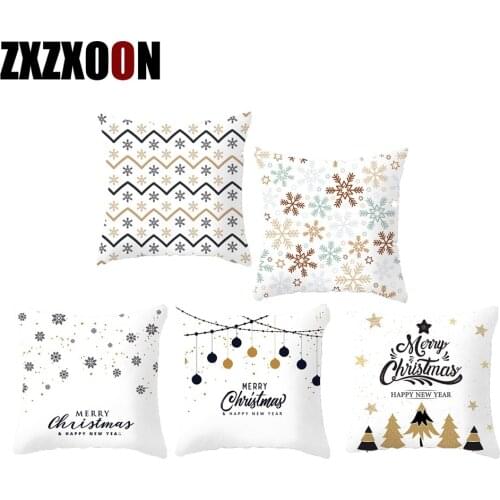 Decorative Throw Pillows Case Christmas Trees Deer Santa Claus Sled Sofa Cushion Cover for Living Room Decoration 45x45cm