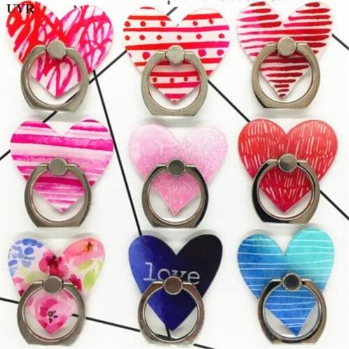 360 Degree Hearts Shape Finger Ring Stand Holder Mobile Phone Holder Stand For Huawei Acrylic Smartphone