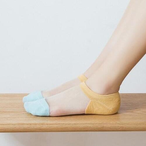 Cotton Lace Socks Summer Women Transparent Lace Silk Patchwork Girls Elastic Invisible Short Boat Socks Female Socks