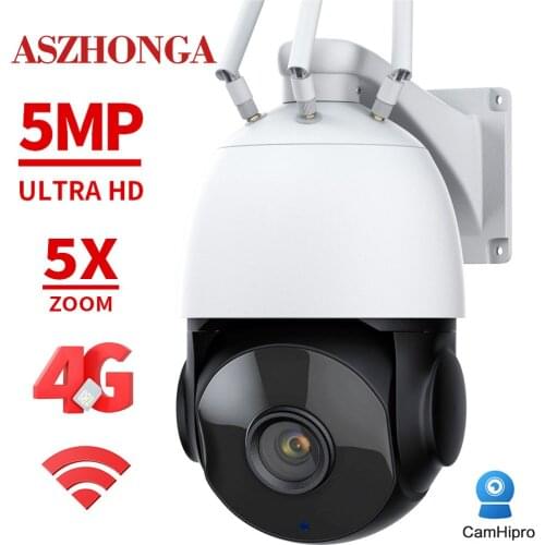 3G 4G SIM Card WIFI 5MP Security Dome IP Camera Wireless 5X Optical Zoom CCTV Surveillance Cam HD IR Night Vision CamHipro APP