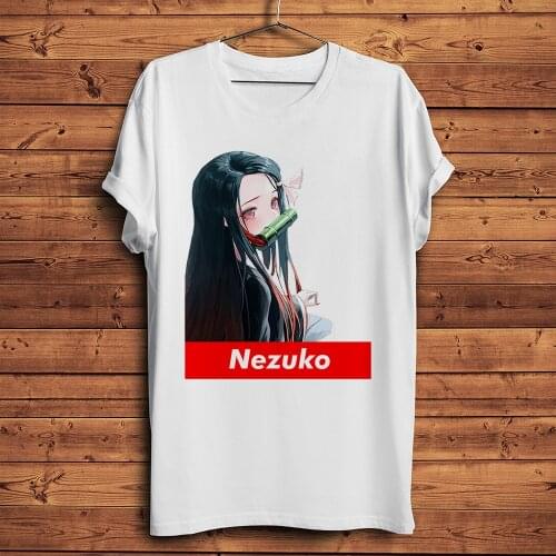 Kawaii Kamado Nezuko Demon Slayer funny anime tshirt Men new White Casual short sleeve T Shirt Unisex manga streetwear tee
