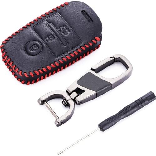 Leather Car Key Case Key Cover Cap Fob For Kia Rio X Line K5 Optima Sorento K3 For Kia Cerato 3 Cover K4 KX Rio GTLine Keyless