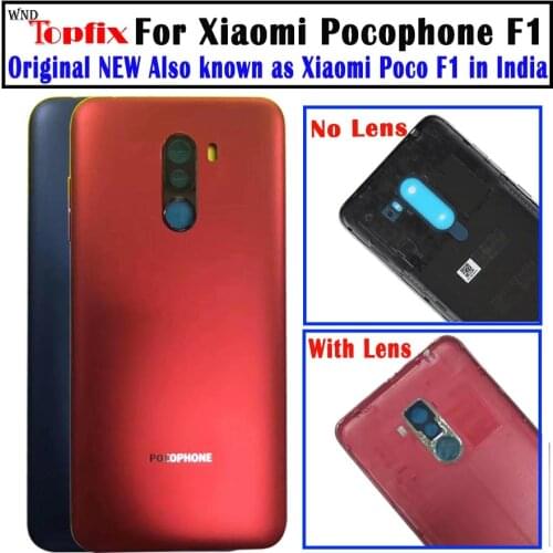 For Xiaomi PocoPhone F1 Battery Cover Back Housing Rear Door Case+Camera Frame for Xiaomi Pocophone F1 Battery Cover Replacement