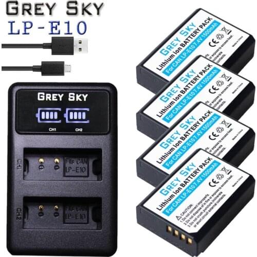 LP-E10 LP E10 Rechargeable Camera Batteries (1500mAh) for Canon Camera 1100D Rebel T3 Kiss X50 LPE10