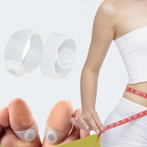 1 Pair Magnetic Toe Ring Plastics and Magnets Practical Durable Corrector Lose Weight Fat Burner Silicone Foot Massager