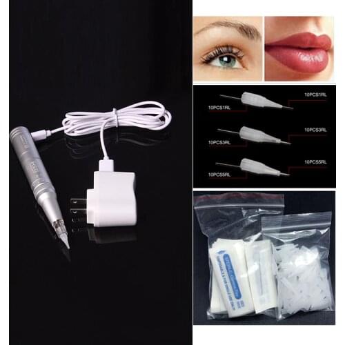 Pinkiou Permanent Makeup Machine Pen Rechargeable Eyebrow Tattoo Machine kit Make up Beauty Forever Tattoo Gun For Lip Eyeliner