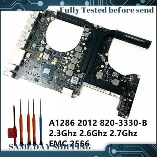 661-6493 A1286 LOGIC BOARD FOR MacBook Pro a1286 MID 2012 EMC 2556 I7 2.7GHZ 661-6492 820-3330-B motherboard