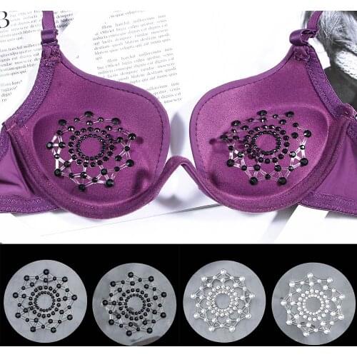 1 Pair Self Adhesive Sexy Products Nipple Cover Stickers Chest Pastie Breast Bras Rhinestone Nipple Accessories Padding