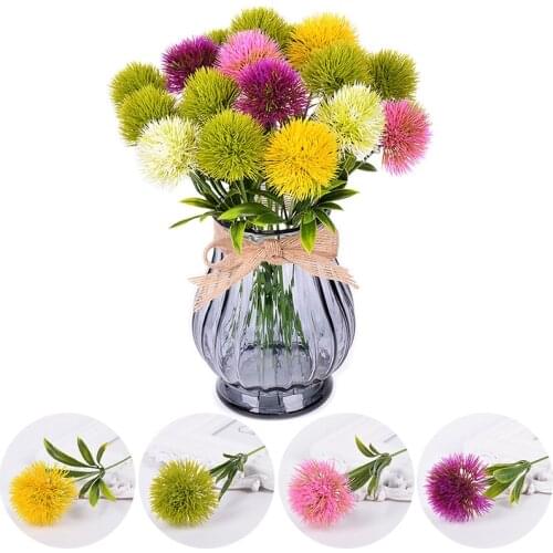 New 1Pc Artificial Flowers Plastic Dandelion Ball For Wedding Home Decoration DIY Craft Wreath Fake Flower Valentines Day Gift