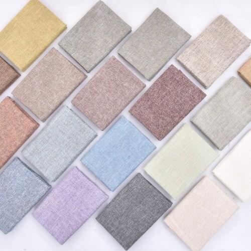 Solid Color Thick Stripe Linen Curtain Fabric Tablecloths Sofa home Decoration Accessories Upholstery Fabric Per Meter