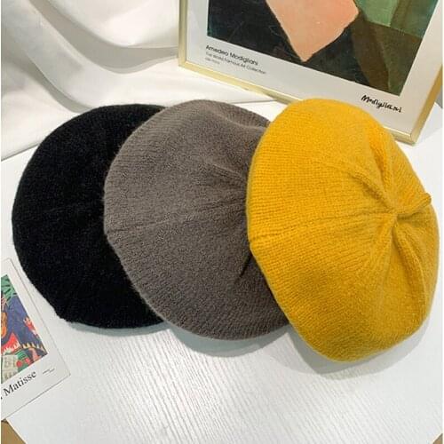 Autumn Winter Wool Berets French Classic Solid wool Beret Women Painter hat Vintage Berets Caps Female Warm Walking Cap