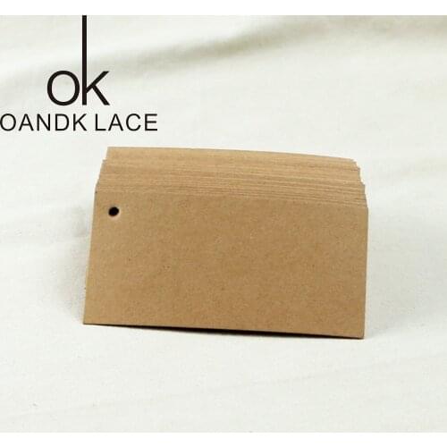Rectangle tag simple style pack 20 message cards 10*5cm kraft paper does not contain strings
