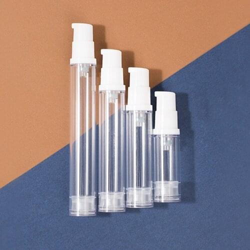 500pcs 5ml 10ml 15ml Empty Clear Vacuum bottle Cosmetic Airless Container Refillable Pump Lotion and spray Bottles
