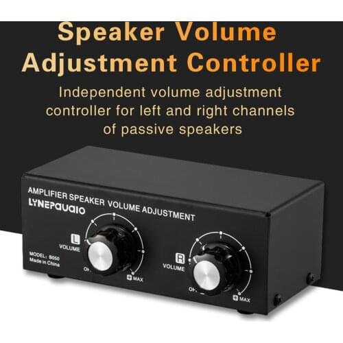 Speaker Volume Splitter Switch Box Right Independently Control Amplifier Distribute Speakers for Audio Surround Sound Film
