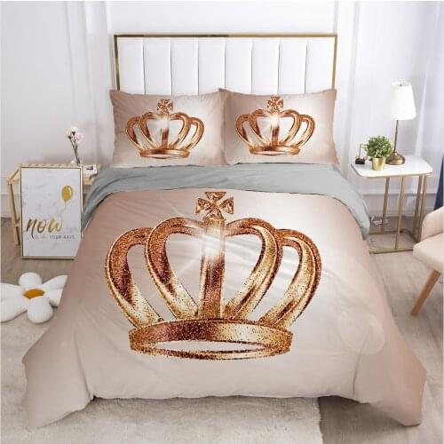 Luxury Bedding Set 3D HD Printed Duvet Cover Set Pillowcases Comforter Quilt Blanket Cover Queen/King Crown