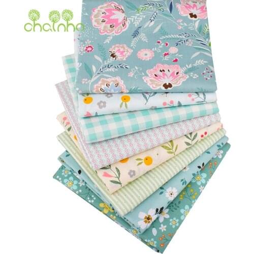 Printed Twill Cotton Fabric,Spring Refreshing Flowers,Patchwork Cloth For DIY Sewing Quilting Baby&Childs Bedclothes Material