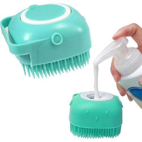 Pet Dog Shampoo Massager Brush Cat Massage Comb Grooming Scrubber for Bathing Short Hair Soft Silicone Brushes