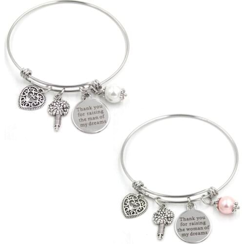Wedding Gift Mother of the Bride Mother of the Groom Bracelet Stainless Steel Bangle For Mother Gifts Jewelry