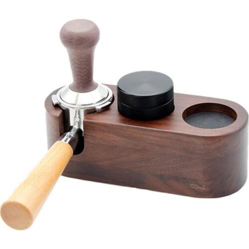 Creative Espresso Coffee Machine Handle Support Seat Solid Wood Non-Slip Support Base Rack Barista Tools Coffee Tamper Stand