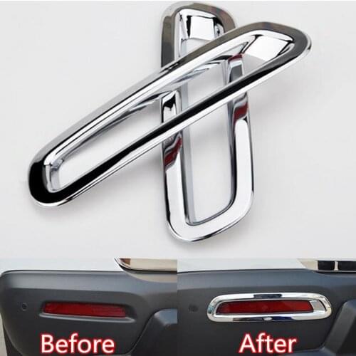 YAQUICKA 2Pcs/set Car Back Rear Fog Light Lamp Cover Trim Frame Sequins Fit for Chevrolet Trax 2014 Styling ABS Bright silver