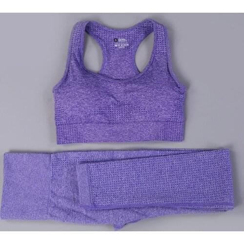 Women Sexy Dance Sportswear Seamless Yoga Suit Ladies Workout Clothes Ladies Gym Leggings Thick Push-Up Stretch Sports Bra Set