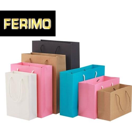 10pcs / gift paper bag holiday party black white cowhide pink blue gift simple packaging bag supports customized printing logo