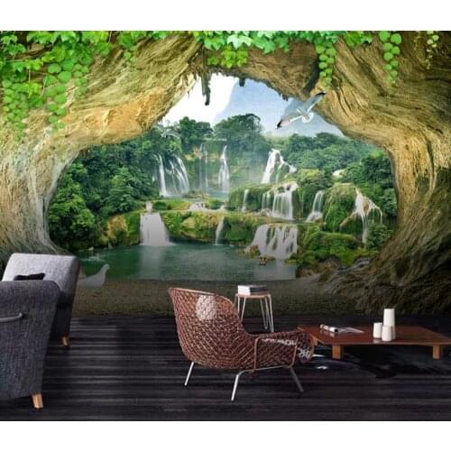 Custom 3d Mural Wallpaper Beautiful Scenery Of The Cave Living Room Restaurant Background Wall Mural Wallpaper 3D Decor