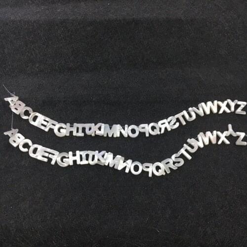 5 sets wholesale 10mm special white 26 letter ABCDEFGHIJKLMNOPQRSTUVWXYZ Loose Mother of pearl beads shell for women or man
