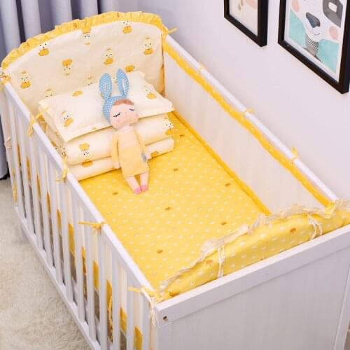 5pcs/set Cotton Baby Bedding Set For Newborns Comfortable Infant Bed Protector Baby Cribing Cot Set Room Decor Bed Linen Kit