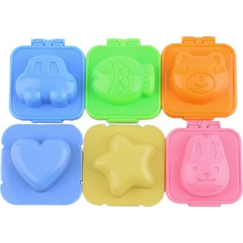 6pcs/Set Cute Cartoon Boiled Egg Sushi Rice Mold Bento Maker Home DIY Food Mold Household Kitchen Baking Tools