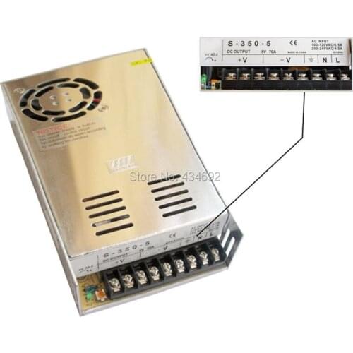 Aluminum DC5V 70A 350W Regulated Switching Power Supply Adapter Use For CCTV Cameras Led Strips Home Appliances Free Shipping