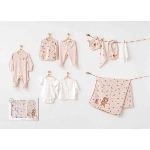 Andywawa AC21071 Bear Camp Newborn 10 Piece The Zibin Set Beige