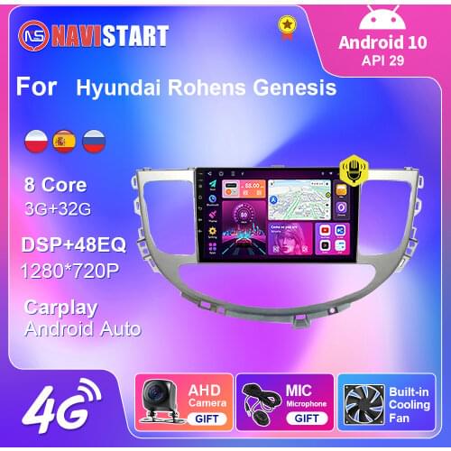 4G For Hyundai Rohens Genesis 2008-2013 Car Radio Multimedia Video Player Navigation Car Android Auto Carplay 2 din Android 10