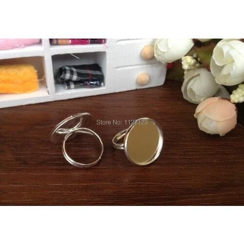 Free ship!!200piece 20mm silver plated Adjustable Round Ring Base ,ring tray